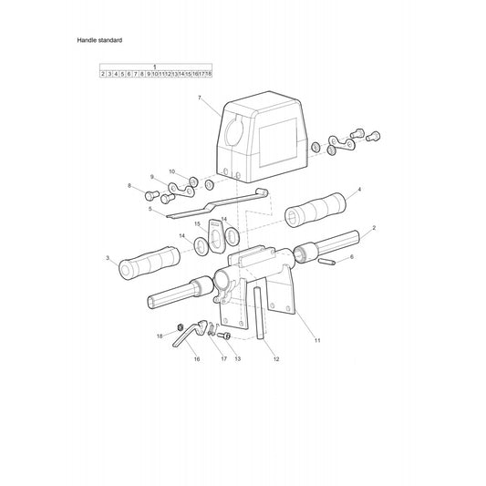 BRK 55, BRK 55 VR  Hydraulic Breaker Handle Standard Parts By Chicago Pneumatics