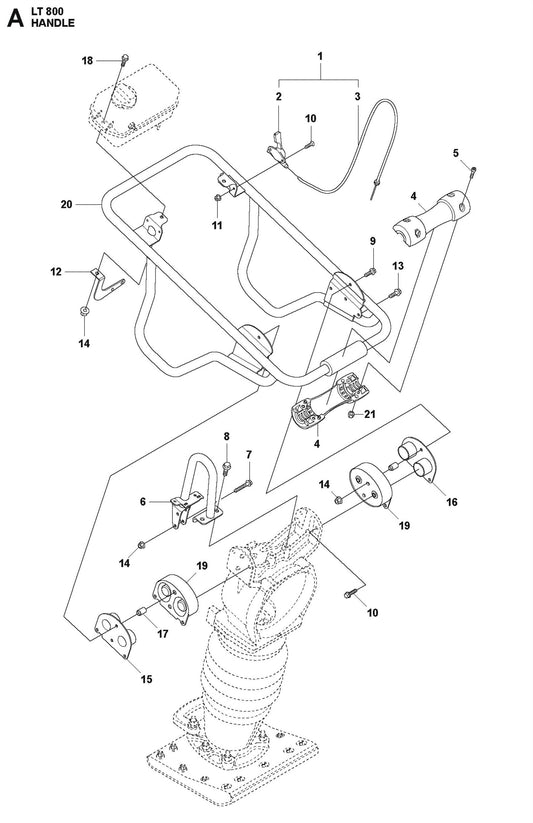 Handle Parts For LT 800 Jumping Jack Rammer By Husqvarna