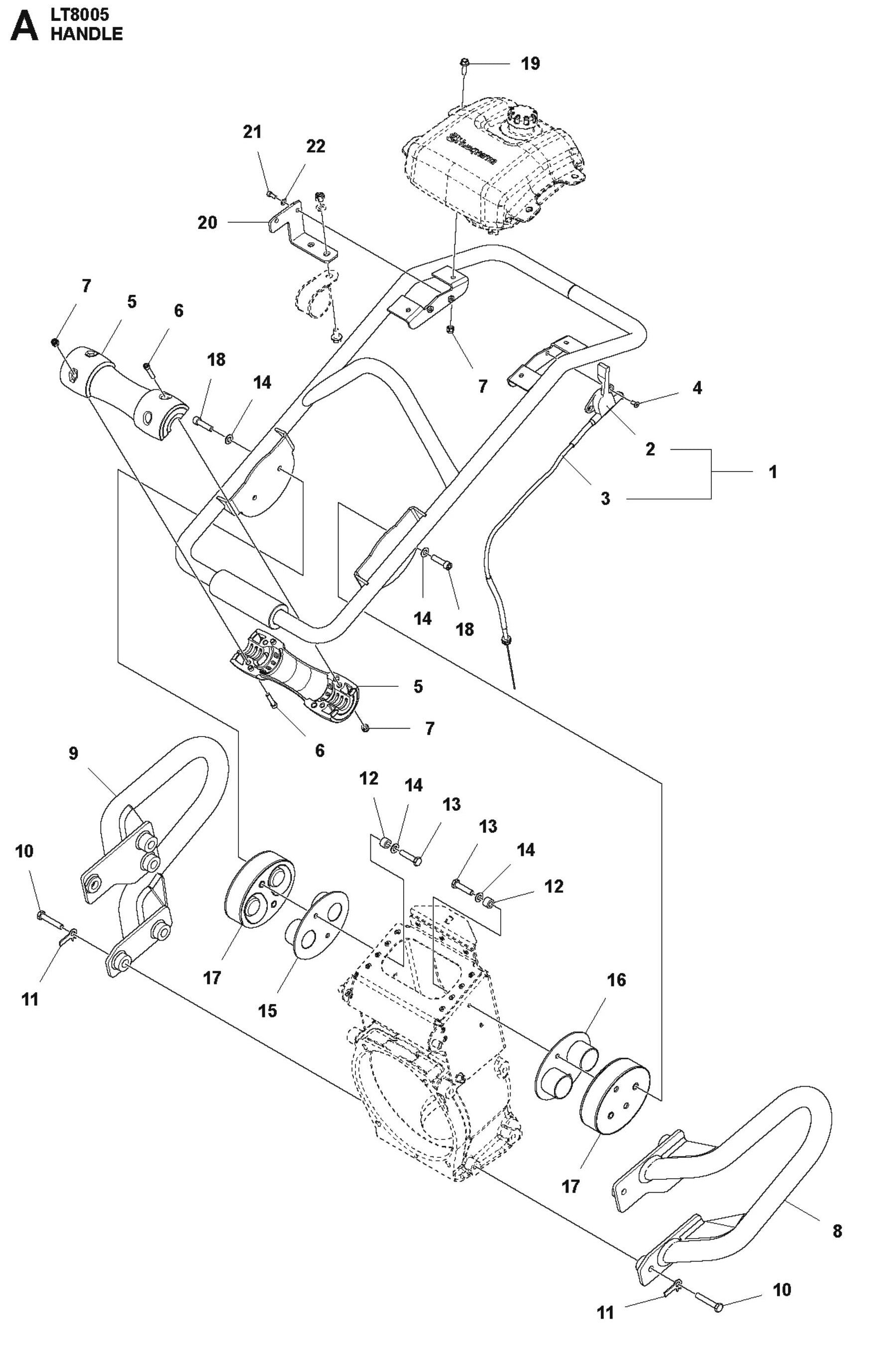 Handle Parts For LT8005 Compaction Rammer By Husqvarna