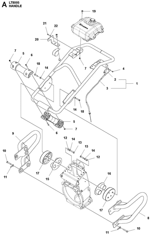 Handle Parts For LT8005 Compaction Rammer By Husqvarna