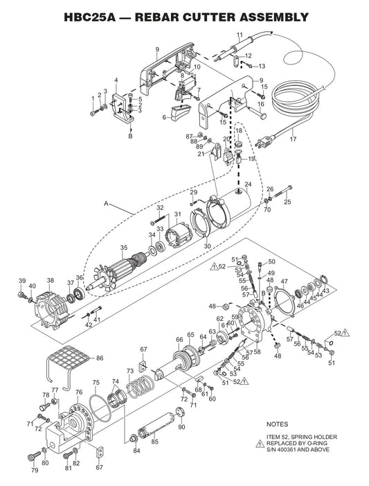 Rubber Cutter Assembly Parts -  HBC25A