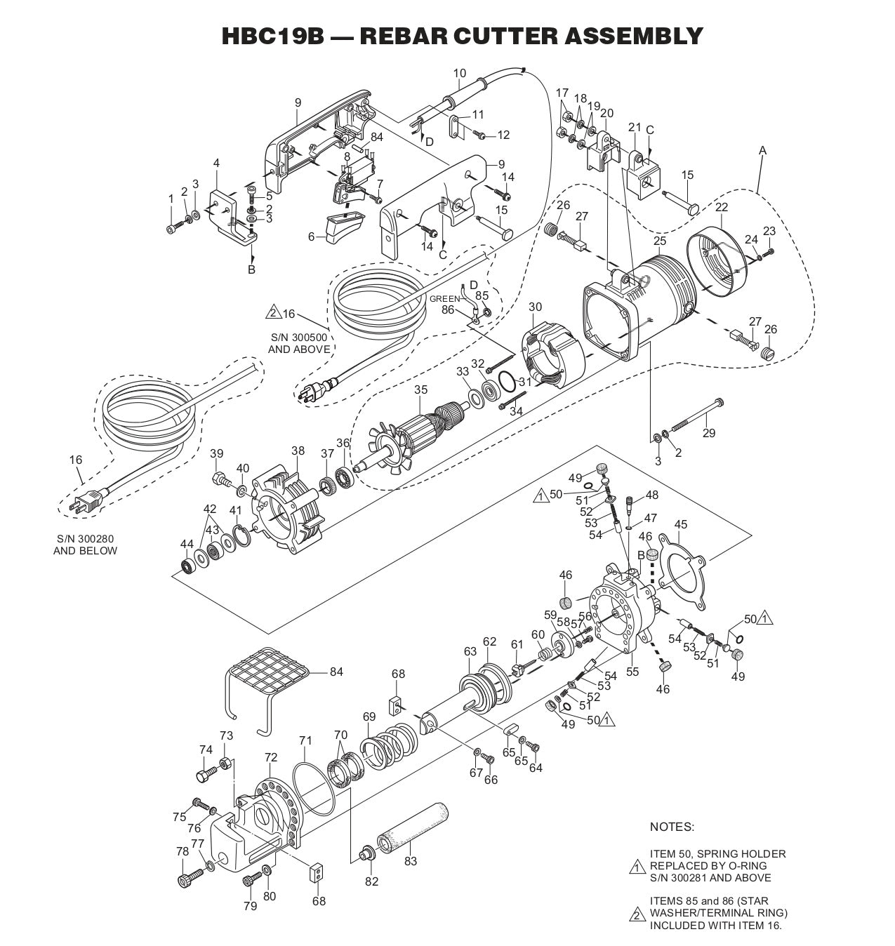 Rubber Cutter Assembly Parts -  HBC19B