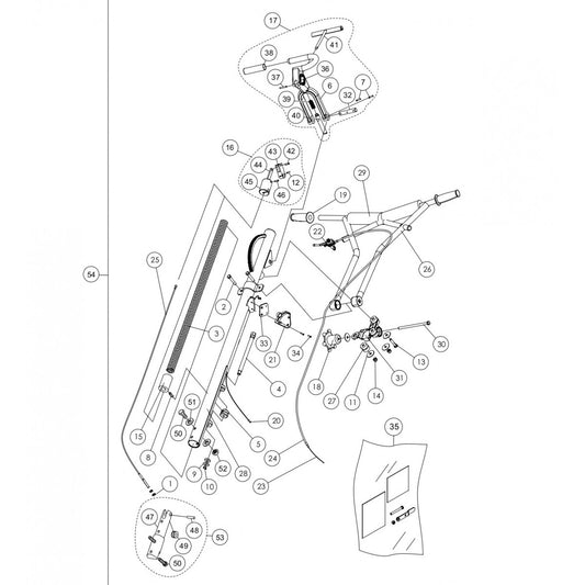 Quick Pitch Handle Assembly (New Style) Parts for HDA-Series Trowels by Multiquip Whiteman