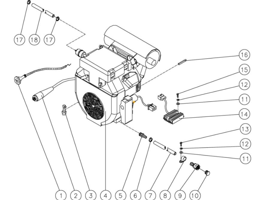 HDC-3505-0H6G (sn:0-15011230), HDC-4004-0H6A (sn:0-15011230) Engine Assembly Parts by Mi-T-M