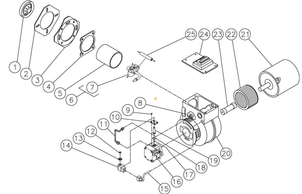 HDS-3005-0K6G/0V6A/0V6G, HDS-3506-0M6G, HDS-4005-1H6G, HDS-3006-0B7G/0R7G Burner Assembly Parts by Mi-T-M