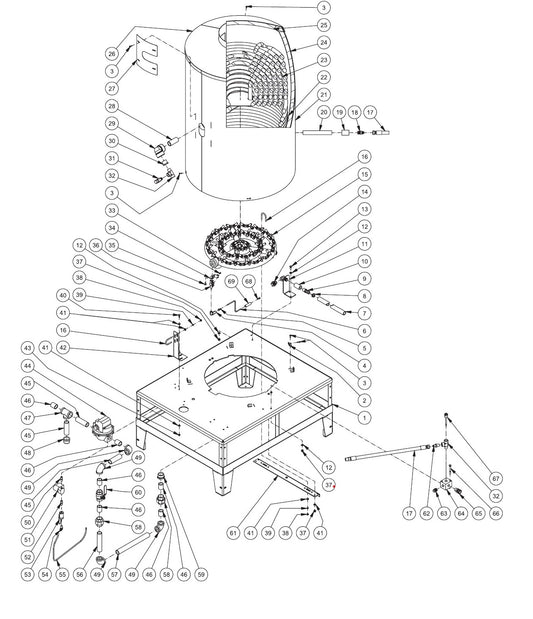 HEG-0210-0E9G, HEG-2010-0E3G/0E4G/0E5G, HEG-3008-0E3G/0E4G/0E5G/0E9G Coil Frame Assembly Parts By MiTM