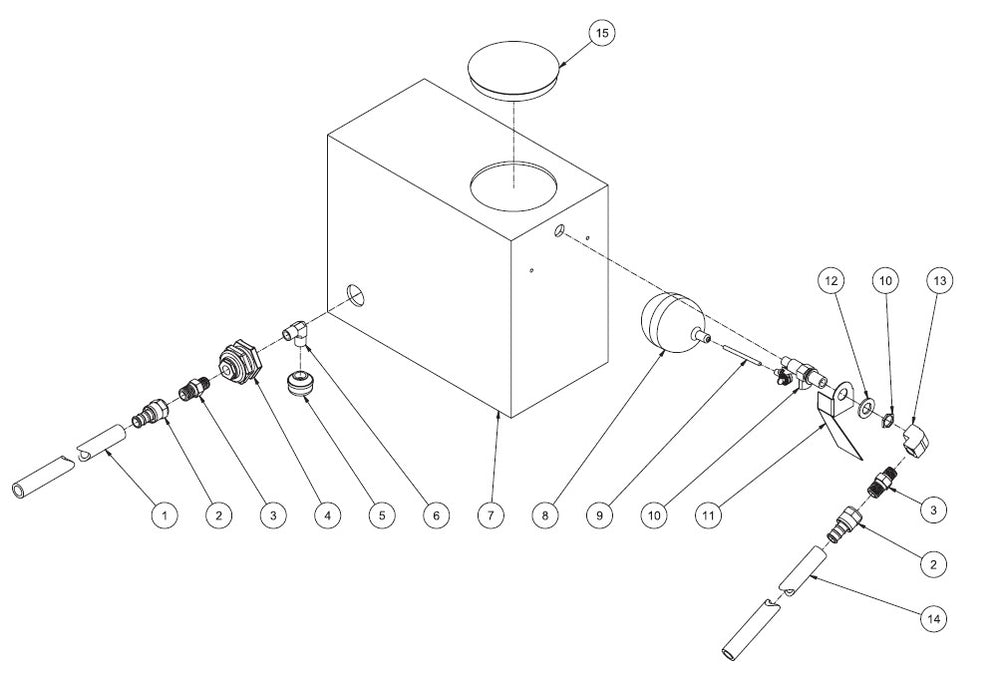 HEG-0210-0E9G, HEG-2010-0E3G/0E4G/0E5G, HEG-3008-0E3G/0E4G/0E5G/0E9G Float Tank Assembly Parts By MiTM	