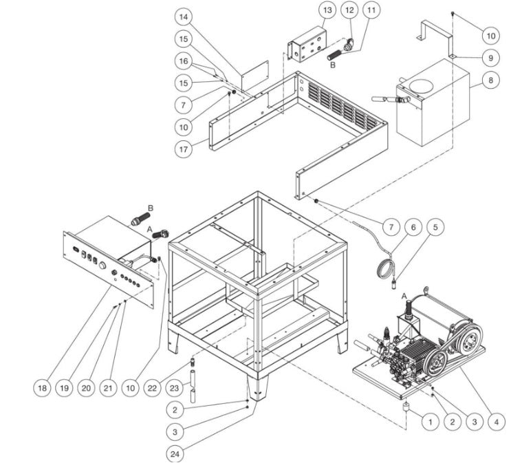 HEG-3008-1E3G/1E4G/1E5G/1E9G Pump Frame Assembly Parts By MiTM