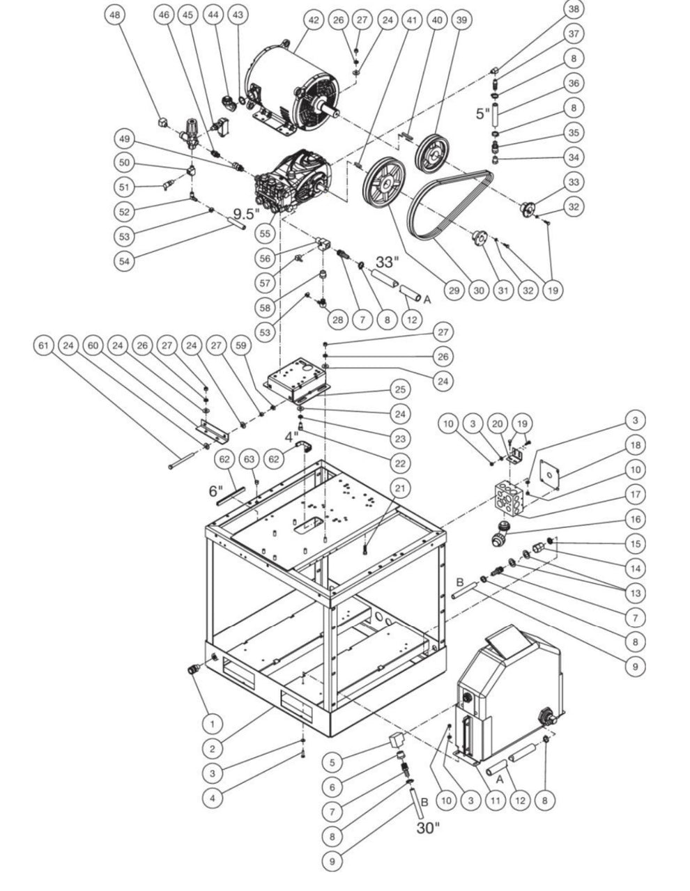 HEG-1805/2004/3004/3005 (sn:15149803-99999999) Motor Base Assembly Parts By MiTM
