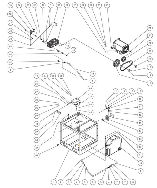 HEG-1805/2004/3004/3005 (sn:15006769-15015061), (sn:0-15006770) Motor Base Assembly Parts By MiTM