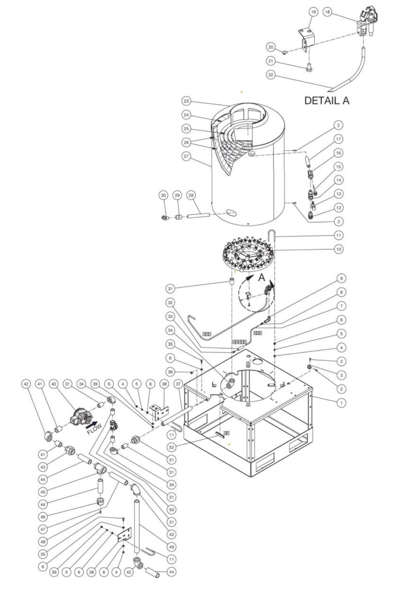 HEG-1805/2004/3004/3005 (sn:15149803-99999999), (sn:15015062-15021777), (sn:15021778-15149802) Burner Assembly Parts By MiTM 