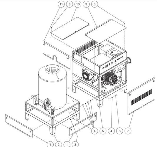 HEG-2010-1E3G/1E4G/1E5G/1E9G, HEG-3008-1E3G/1E4G/1E5G/1E9G Frame Assembly Parts By MiTM
