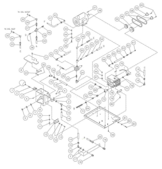 HG-1505-0M10, HG-2004-0M10, HG-2205-0M10, HG-3004-0M10 (sn:0-26639) Motor/Pump Assembly Parts by Mi-T-M
