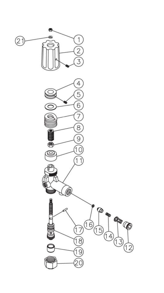 HDS-3008-0B7G, HDS-3008-0H6G/0K6G/1H6G (sn:0-99999999) Unloader Assembly Parts by Mi-T-M