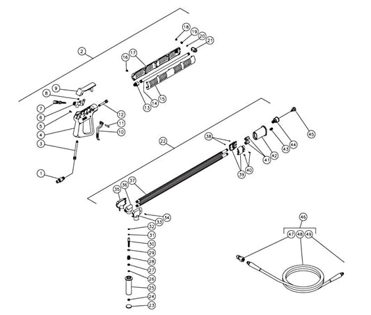 HG-1505-0M10/0M30, HG-2004-0M10/0M30, HG-2205-0M10/0M30, HG-3004-0M10/0M30 (sn:15001176-99999999), (sn:29517-15001175) Dual Lance Assembly Parts By Mi-T-M