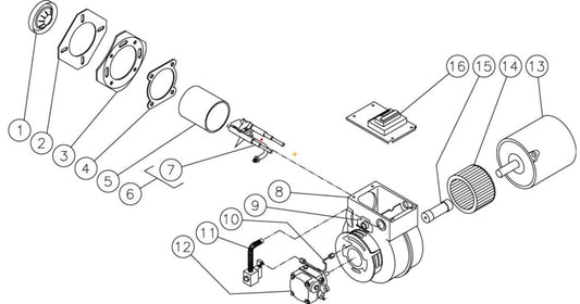HHD-2004-0E8G/0E9G, HHD-3004-0E5G/0E8G/0E9G, HHD-3005-0E5G/0E9G Burner Assembly Parts By MiTM