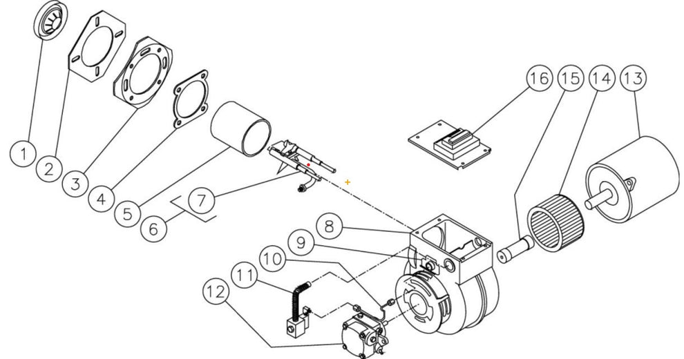 HHD-2004-0E8G/0E9G, HHD-3004-0E5G/0E8G/0E9G, HHD-3005-0E5G/0E9G Burner Assembly Parts By MiTM