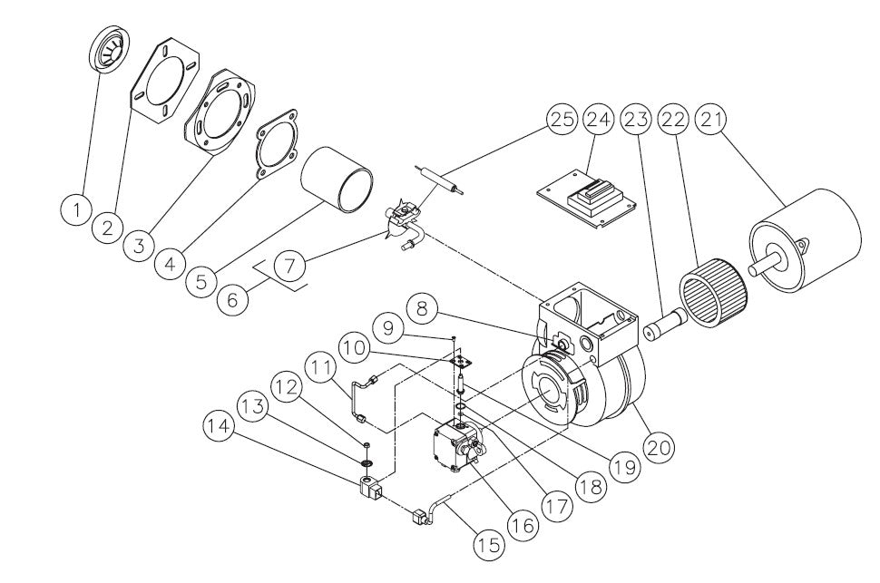 HHM-3506-0E10 Burner Assembly Parts By MiTM