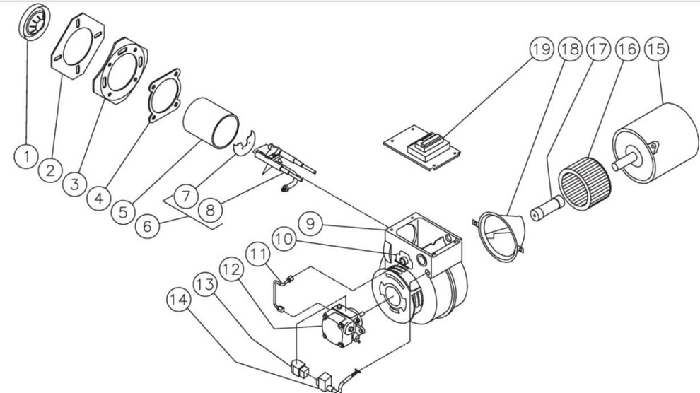 HHS-1002-1E1A/1E1G, HHS-1003-1E1A/1E1G, HHS-1502-1E1A/1E1G Burner Assembly Parts By MiTM