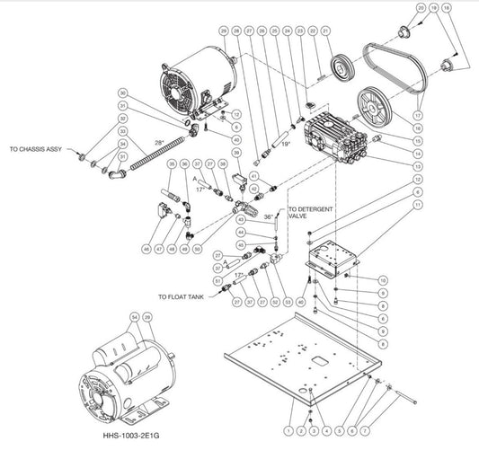 HHS-1003-2E1G/2E2A, HHS-2004/3004-2E2A/2E2G/2E3G/2E4G/2E5G/2E8G/2E9G (sn:15152418-99999999) Motor/Pump Assembly Parts By MiTM 