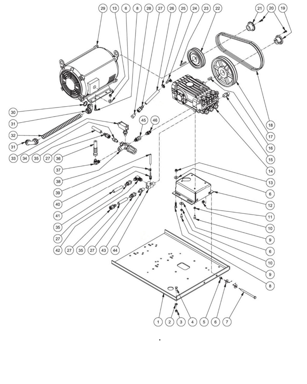 HHS-2004/3004/3005-1E2A/1E2G/1E3A/1E3G/1E4A/1E4G/1E8A/1E8G/1E9A/1E9G Motor/Pump Assembly Parts By MiTM  