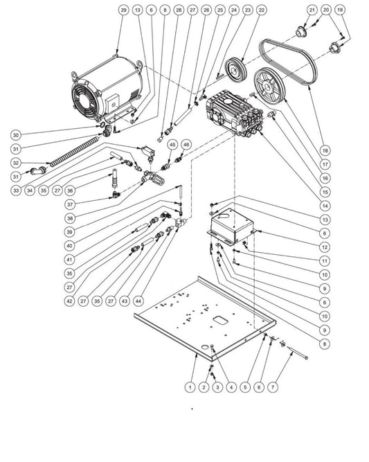 HHS-2004/3004/3005-1E2A/1E2G/1E3A/1E3G/1E4A/1E4G/1E8A/1E8G/1E9A/1E9G Motor/Pump Assembly Parts By MiTM  