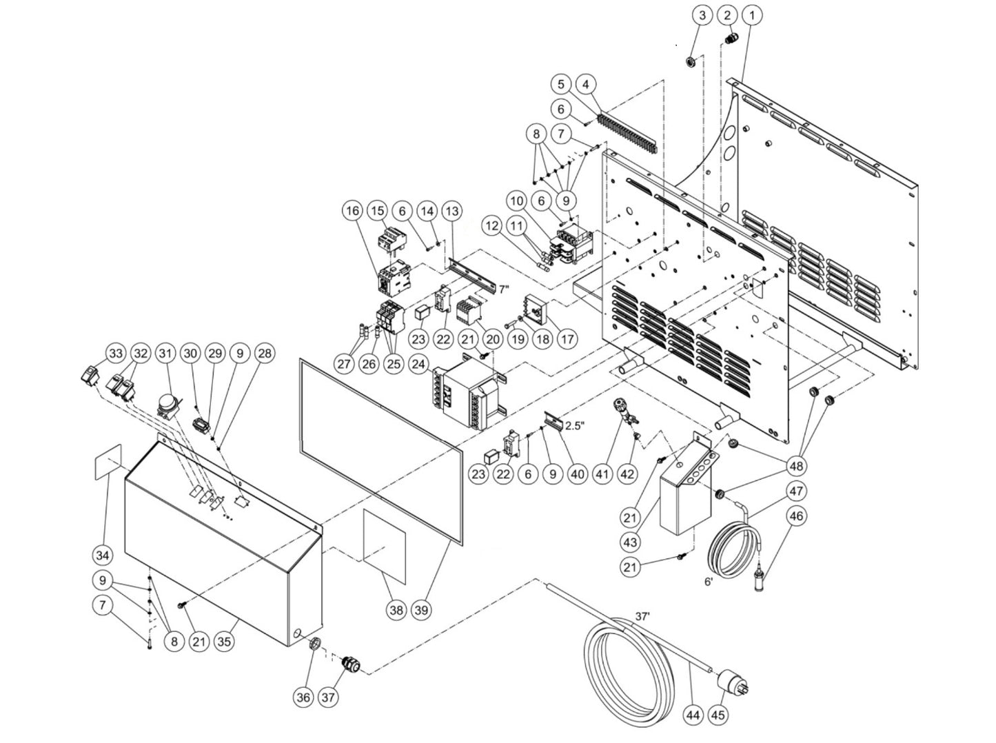 HHS-2004-2E4G/2E5G, HHS-3004-2E4G/2E5G, HHS-3005-2E4G/2E5G Electric Box Assembly Parts By MiTM