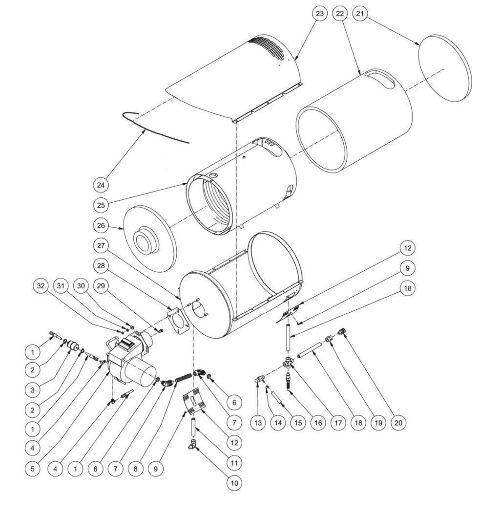 HHS-303-1E1A Heat Exchanger Assembly Parts By MiTM