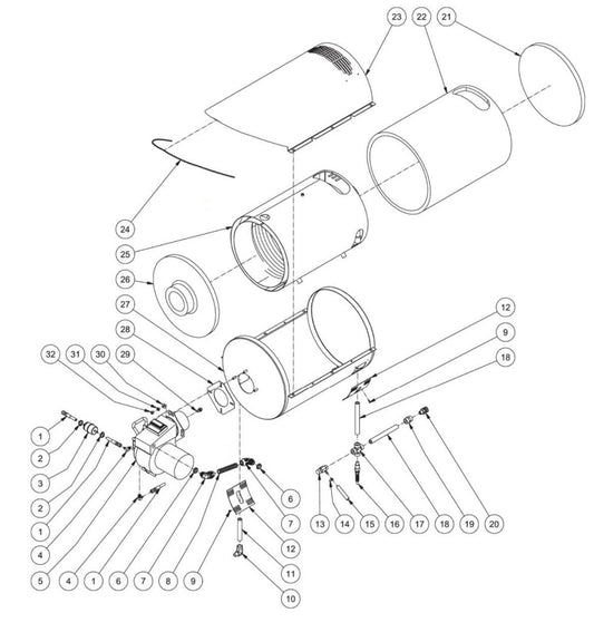 HHS-303-1E1A Heat Exchanger Assembly Parts By MiTM