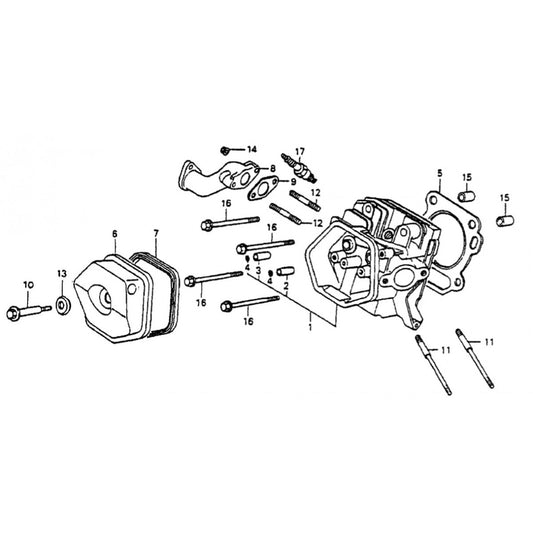 GA6HZ HONDA GX340K1EDN2 ENGINE  Cylinder Head Parts By Multiquip