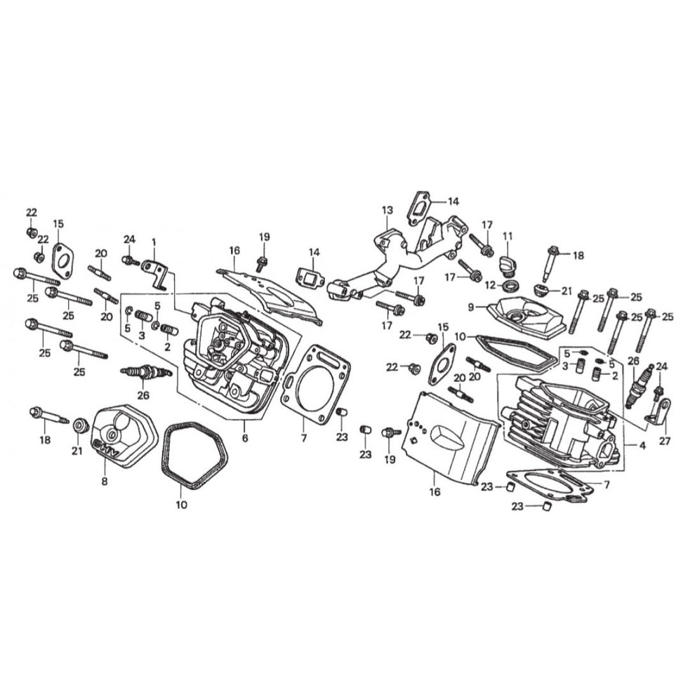 AR13HA- HONDA GX610K1QZB2 ENGINE — Cylinder Head Assy. Parts By Multiquip