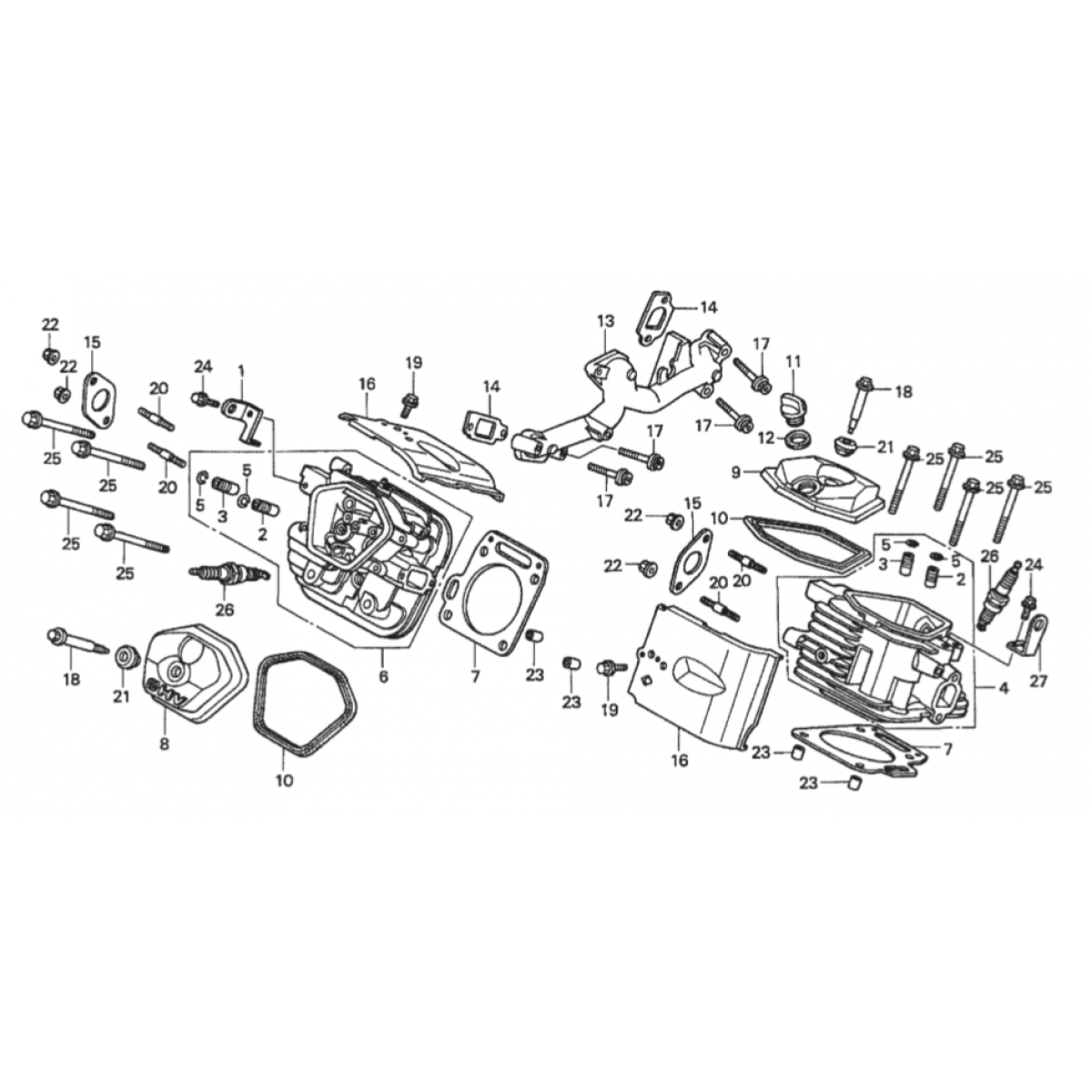 AR-13H HONDA GX610K1QZB2 ENGINE Cylinder Head Assy. Parts by Multiquip