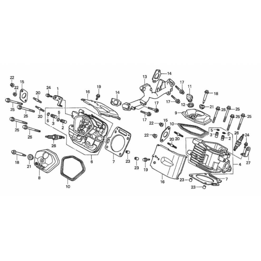 AR-13H HONDA GX610K1QZB2 ENGINE Cylinder Head Assy. Parts by Multiquip