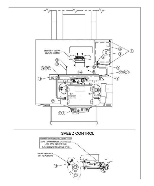 AW21-H Electric Schematic, 20HP Honda Engine with Electric Start Assembly Parts By Allen Engineering