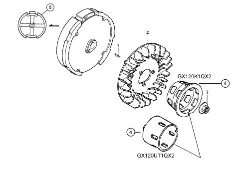 Flywheel Assembly Parts for CA4HM Trowels by Multiquip Whiteman