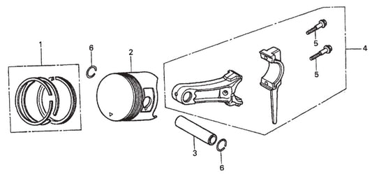 GA25H HONDA GX160K1EMA2 ENGINE Piston Assembly Parts By Multiquip 