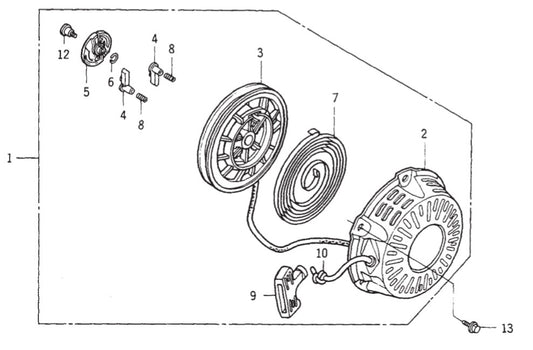GA25H HONDA GX160K1EMA2 ENGINE — Recoil Starter Assy. Parts By Multiquip 