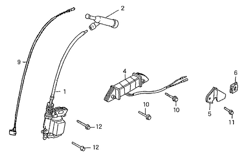 GA25HR HONDA GX160RT2EMAN ENGINE Ignition Coil Assembly Parts By Multiquip 