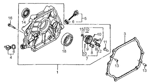 GA36HR Honda GX240RT2EDN2 Crankcase Cover Assy. Parts By Multiquip 