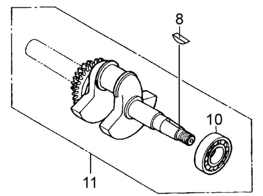 GA36HR Honda GX240RT2EDN2 Crankshaft Assy. Parts By Multiquip 