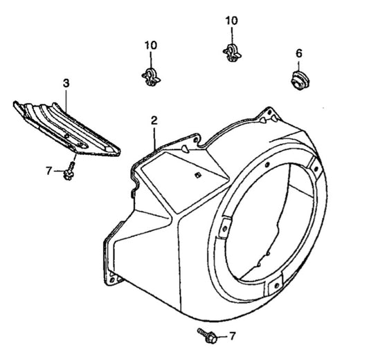 GA36HR Honda GX240RT2EDN2 Fan Cover Assy. Parts By Multiquip 