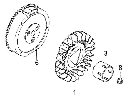 GA36HR Honda GX240RT2EDN2 Flywheel Assembly Parts By Multiquip 