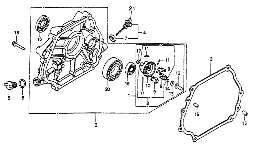 GA6HZ HONDA GX340K1EDN2 ENGINE  Crankcase or Governor Parts By Multiquip