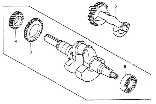 GA6HZ HONDA GX340K1EDN2 ENGINE Crankshaft Assy. Parts By Multiquip