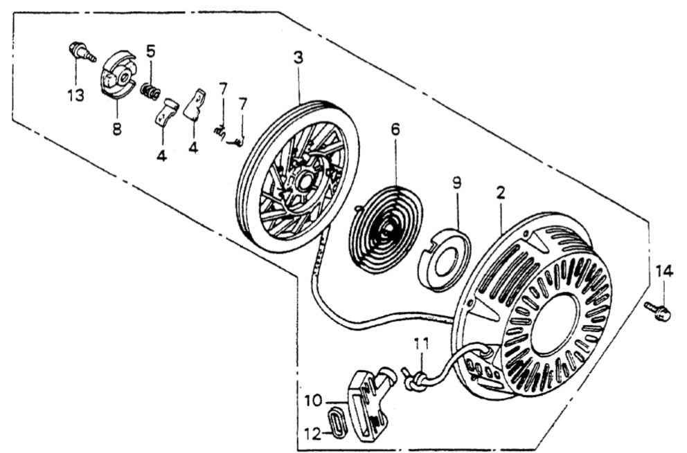GA6HZ HONDA GX340K1EDN2 ENGINE Recoil Starter Parts By Multiquip 