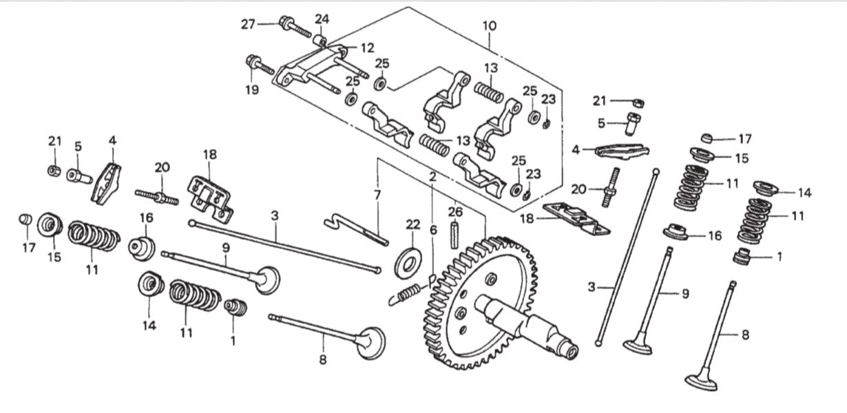 AR13HA- HONDA GX610K1QZB2 ENGINE — Camshaft Assy. Parts By Multiquip