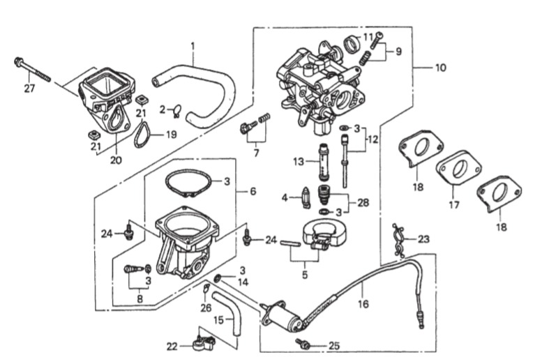 AR-13H HONDA GX610K1QZB2 ENGINE Carburetor Assy. Parts by Multiquip