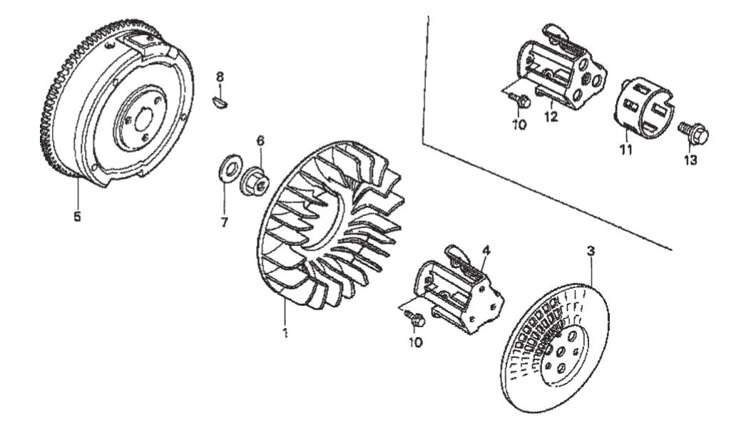 AR13HA- HONDA GX610K1QZB2 ENGINE — Flywheel Assy. Parts By Multiquip