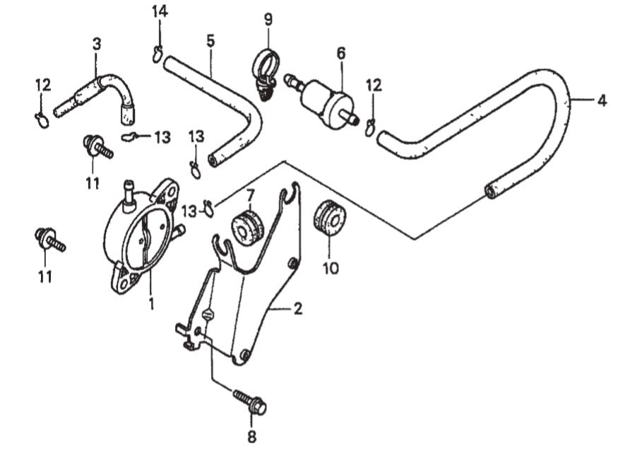 AR13HA- HONDA GX610K1QZB2 ENGINE — Fuel Pump Assy. Parts By Multiquip