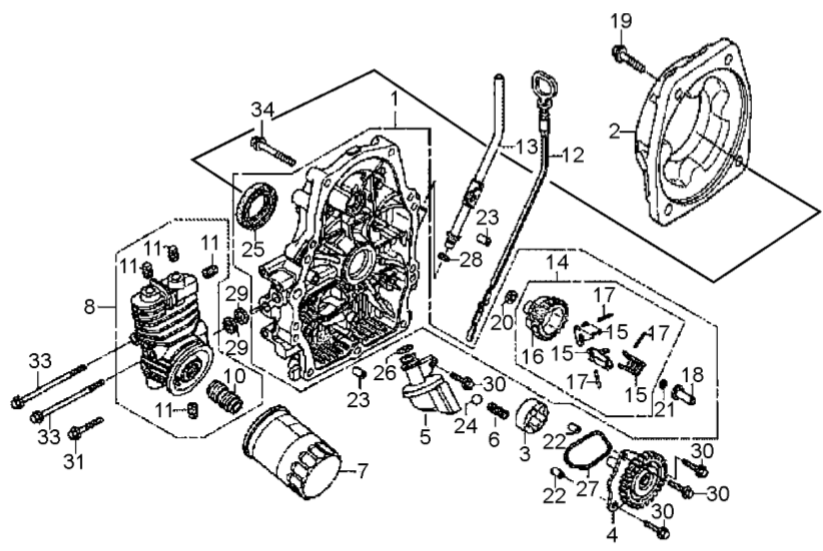 AR14H HONDA GX630RHKAF Crankcase Cover Assy. Parts By Multiquip